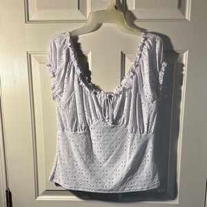 White Eyelet Top